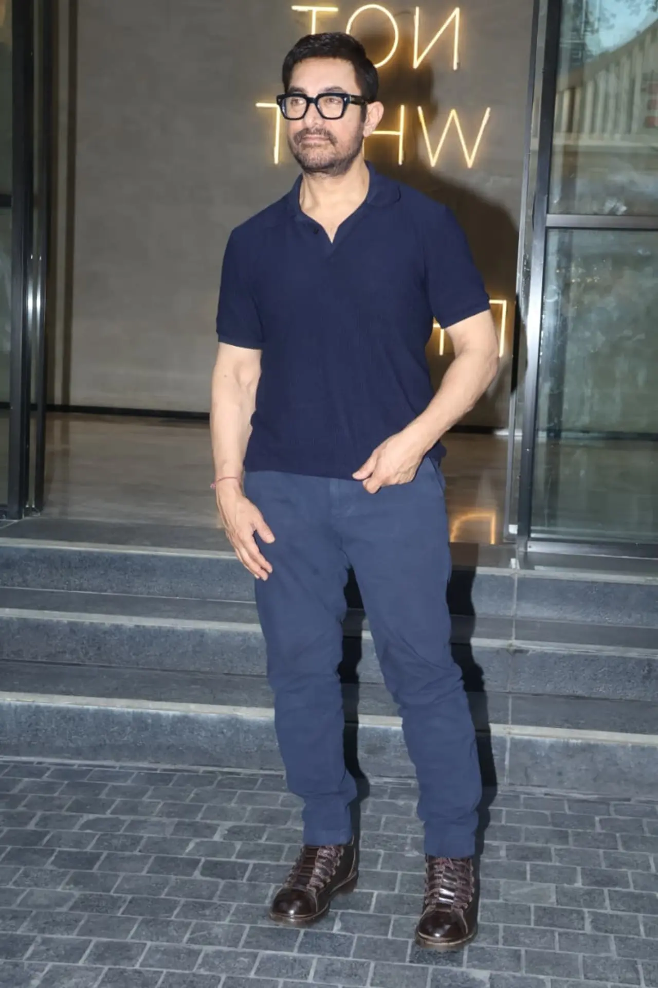 Aamir Khan was seen arriving for the special screening of Daadi Ki Shaadi in the city.